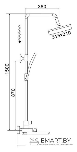 Душевая система  Rose R1836 фото-3