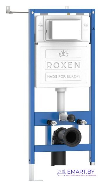 Унитаз подвесной Roxen Simple Compact в комплекте с инсталляцией StounFix Dual Fresh 6 в 1 966808 (кнопка: серый гранит) фото-3