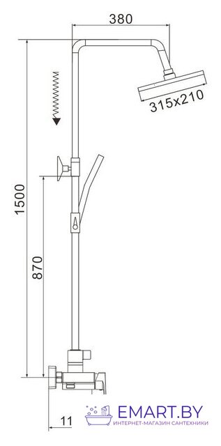 Душевая система  Rose R1836-6 фото-2