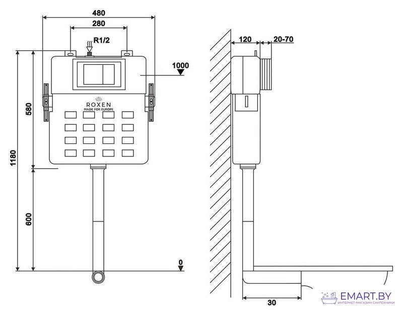 Инсталляция для унитаза Roxen Attach 898962 фото-2