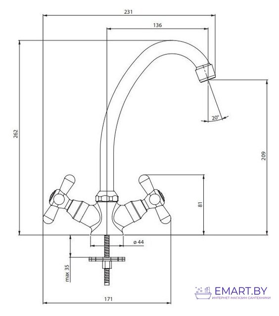 Смеситель Deante Symetrio BOS 060D фото-2