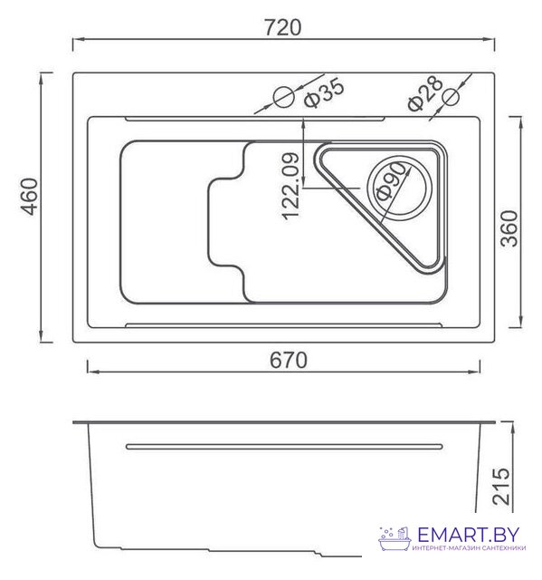 Кухонная мойка Gappo GS7246-6 фото-2