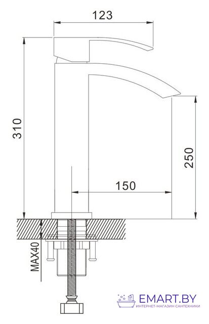 Смеситель Rose R1511H фото-2