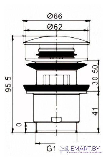 Донный клапан Rose RS01T фото-2