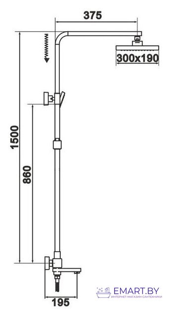 Душевая система  Rose R1036H фото-2