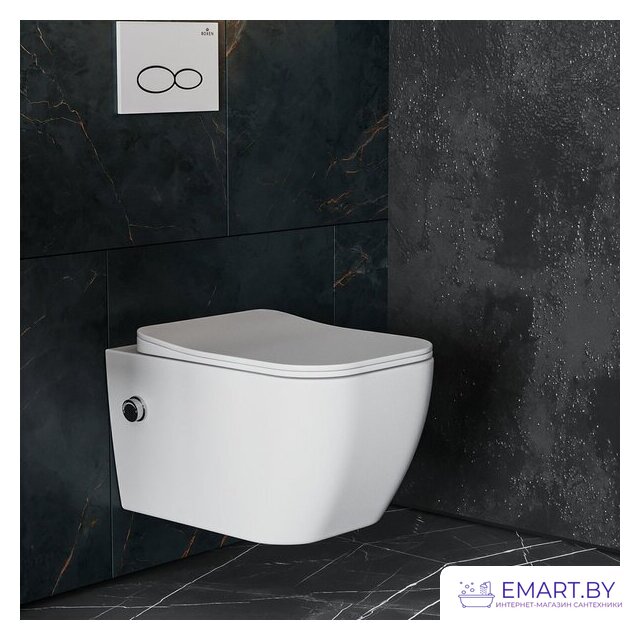 Унитаз подвесной Roxen Cube Bidet 530135-01X Rimless Soft Close с функцией биде