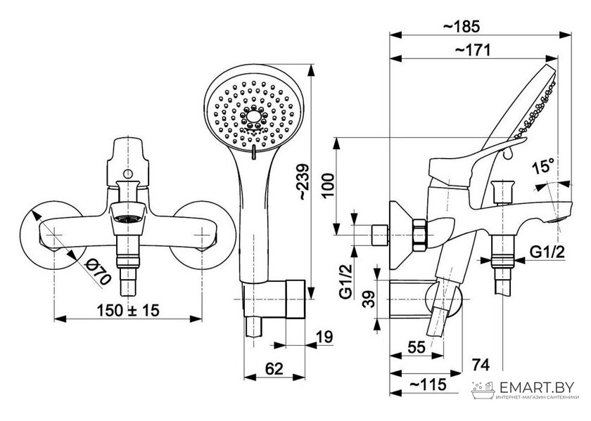 Смеситель Armatura Morris 5244-510-00 фото-3