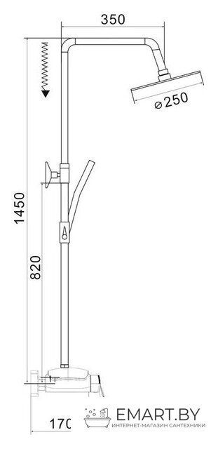 Душевая система  Rose R1136H фото-2