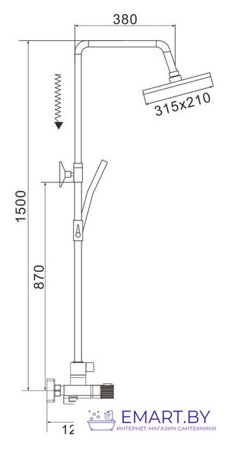 Душевая система  Rose R1896-6 фото-2