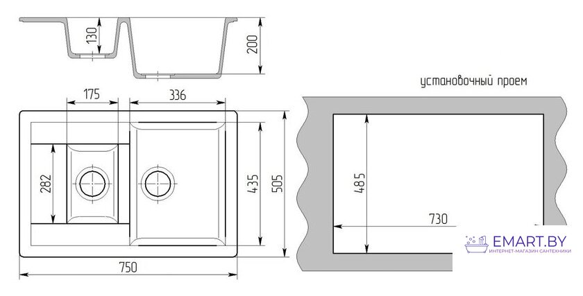 Кухонная мойка Gran-Stone GS-21K (308 черный) фото-2