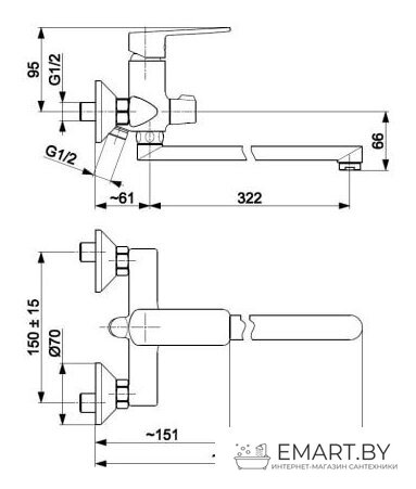 Смеситель Armatura Agat 4428-715-00 фото-2