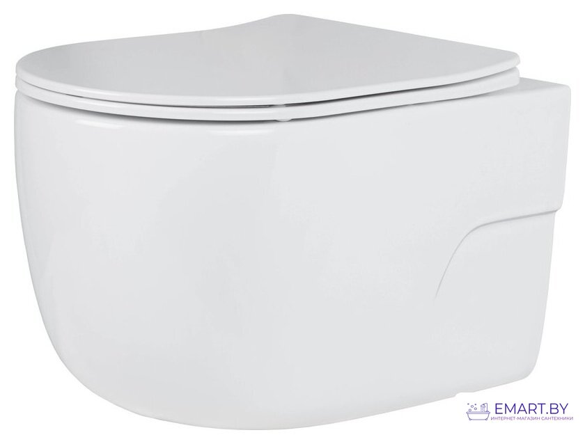 Унитаз подвесной Roxen Porto One Rimless 6 в 1 StounFix Dual Fresh 568244 (кнопка: матовая) фото-5