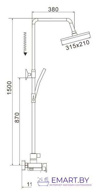 Душевая система  Rose R1836H-6 фото-2