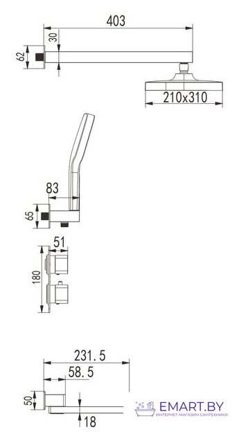 Душевая система  Rose R1595F фото-2