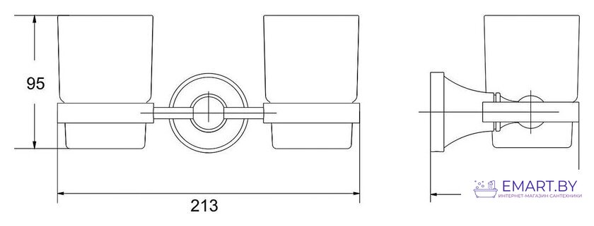 Набор стаканов для зубной щетки и пасты Rose RG1922T фото-2