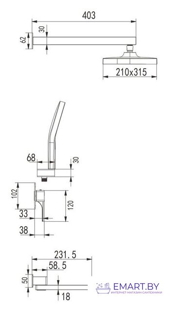 Душевая система  Rose R1035 фото-2