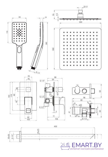 Душевая система  Deante Anemon NAC N9MP фото-2