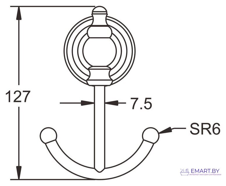 Крючок для ванны Rose RG1121Q фото-2