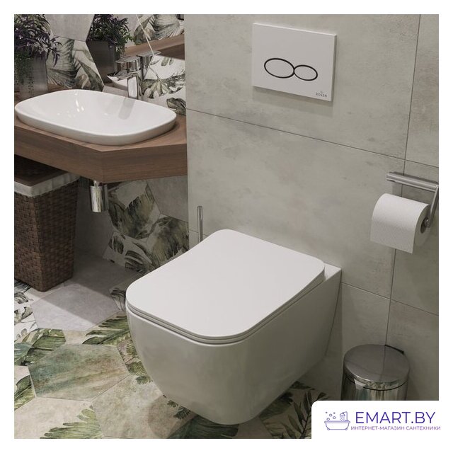 Унитаз подвесной Roxen Cube Bidet 530135-01X Rimless Soft Close с функцией биде фото-3