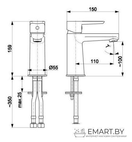 Смеситель Armatura Narva Black 5222-815-81 фото-2