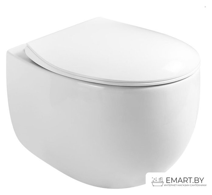 Унитаз подвесной Roxen Egg в комплекте с инсталляцией StounFix Dual Fresh 6 в 1 964237 (кнопка: оружейная сталь) фото-5