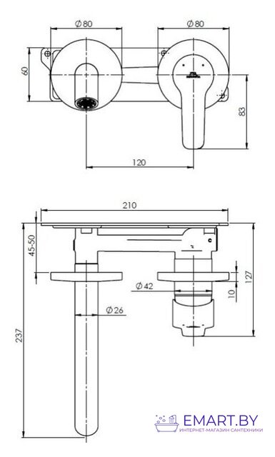 Смеситель Rubineta Torino-1F (BK) PM0010 фото-2