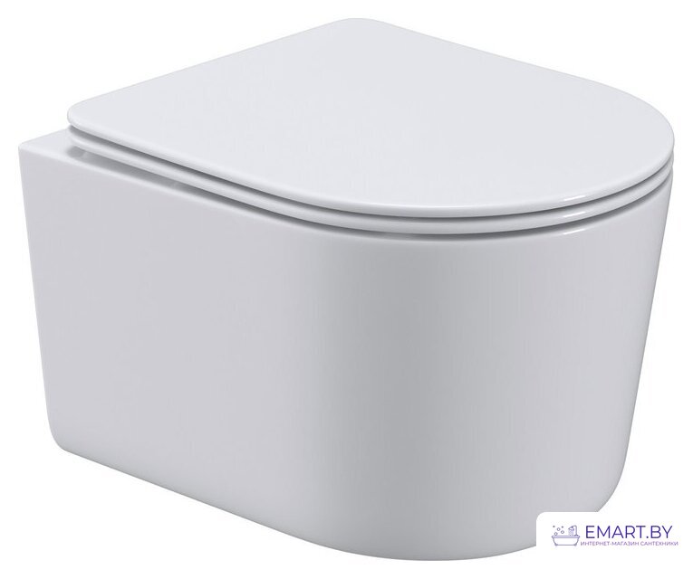 Унитаз подвесной Roxen Simple Compact в комплекте с инсталляцией StounFix Dual Fresh 6 в 1 906789 (кнопка: белый глянец) фото-5