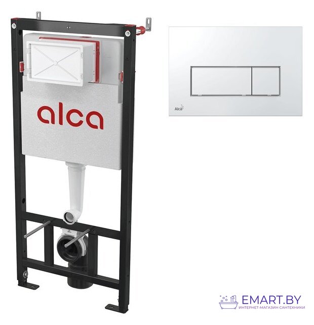 Инсталляция для унитаза Alcaplast AM101/1120 + кнопка Thin M571 (хром глянцевый) - фото