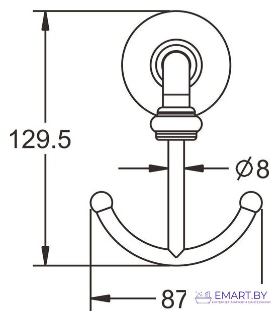 Крючок для ванны Rose RG1221 фото-2