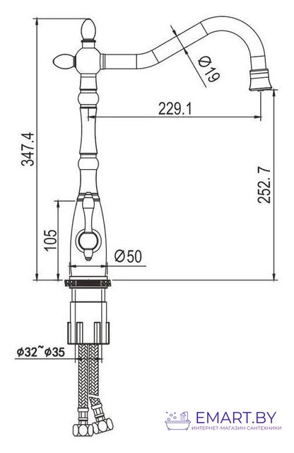 Смеситель Rose R158Q фото-2