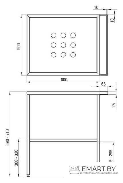 Мебель для ванных комнат Deante Стол с умывальником Peonia 65 CDET6U6S фото-3