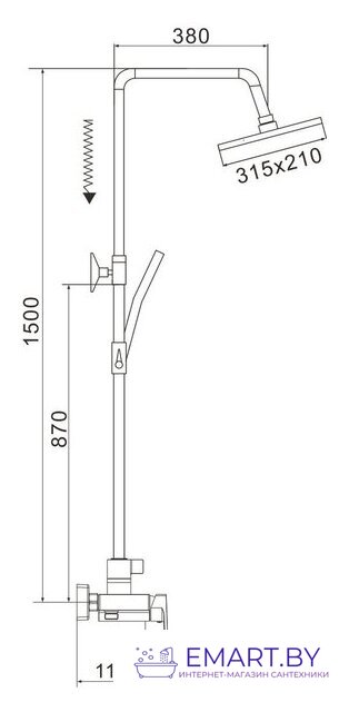 Душевая система  Rose R1836T-6 фото-2