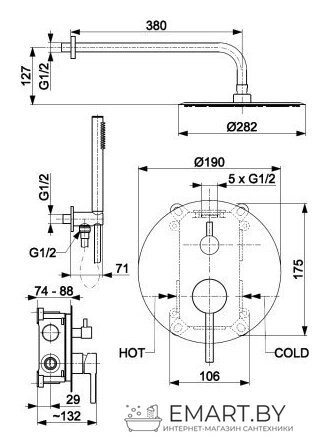 Душевая система  Armatura Moza 5039-501-31 фото-2