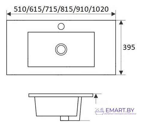 Умывальник CeramaLux NYJ9393-100 фото-2