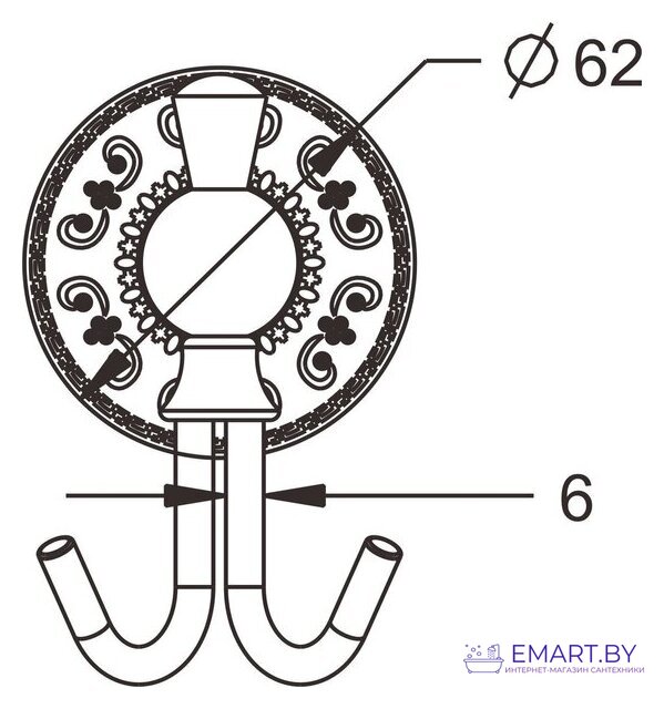 Крючок для ванны Rose RG1021Q фото-3