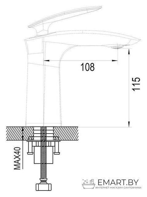 Смеситель Rose R1101H фото-2