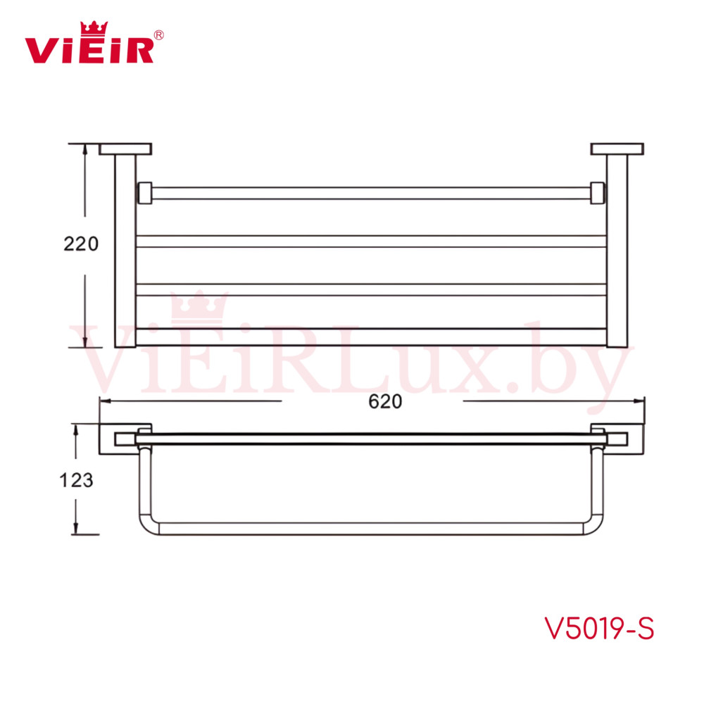 Полотенцедержатель Vieir 5019-S золото матовое фото-2