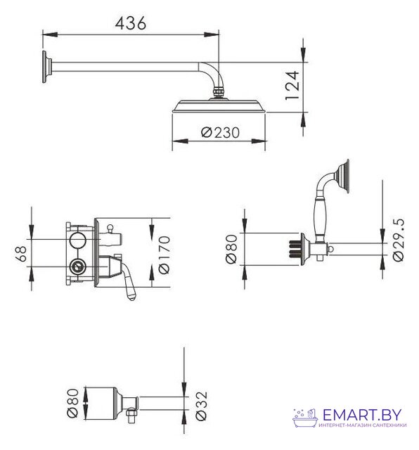 Душевая система  Rose R0235E фото-2