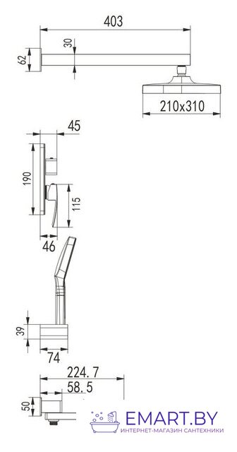 Душевая система  Rose R1535F фото-2