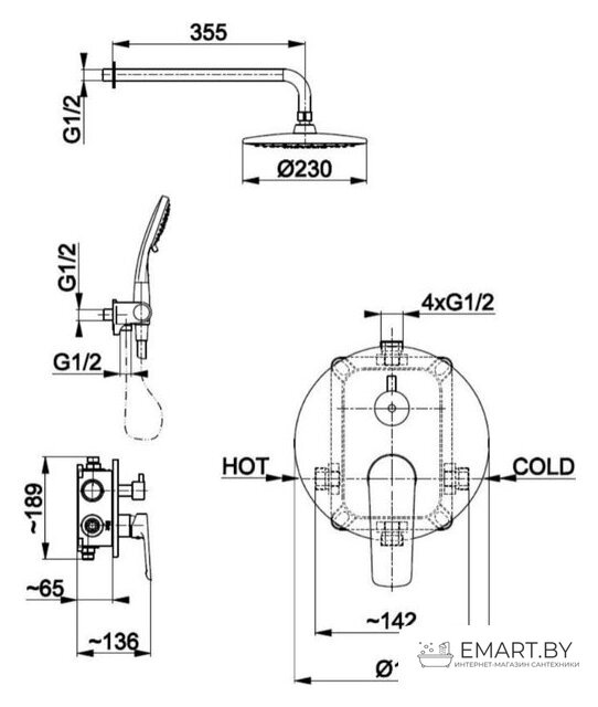 Душевая система  Armatura Tanzanit 5029-501-00 фото-3