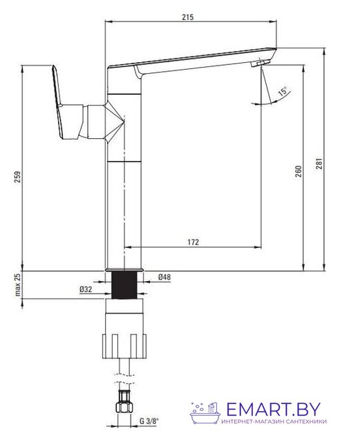 Смеситель Deante Arnika BQA 020K фото-5