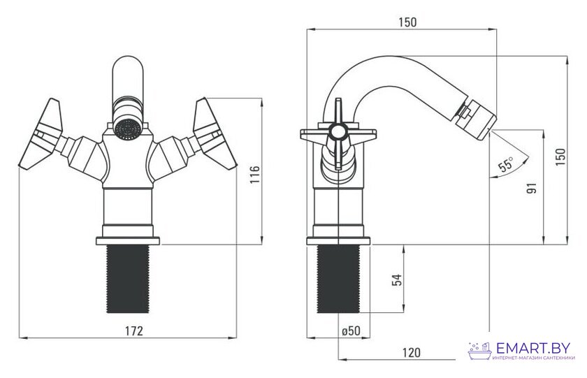 Смеситель Deante Temisto Nero BQT N31D фото-5